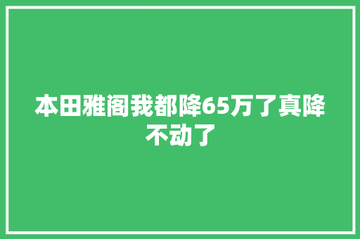 本田雅阁我都降65万了真降不动了