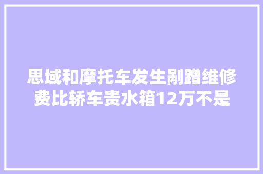 思域和摩托车发生剐蹭维修费比轿车贵水箱12万不是最贵配件