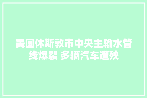 美国休斯敦市中央主输水管线爆裂 多辆汽车遭殃
