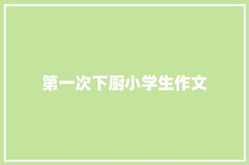 第一次下厨小学生作文