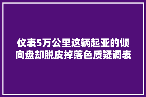 仪表5万公里这辆起亚的倾向盘却脱皮掉落色质疑调表竟差点挨打