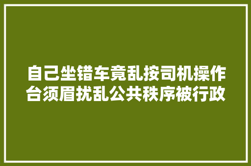 自己坐错车竟乱按司机操作台须眉扰乱公共秩序被行政拘留