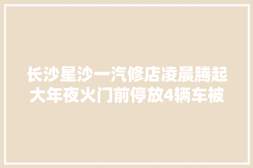 长沙星沙一汽修店凌晨腾起大年夜火门前停放4辆车被烧毁消防2小时息灭