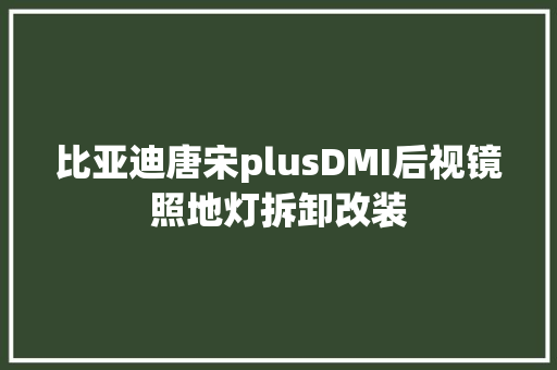 比亚迪唐宋plusDMI后视镜照地灯拆卸改装
