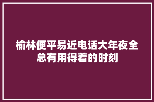 榆林便平易近电话大年夜全总有用得着的时刻