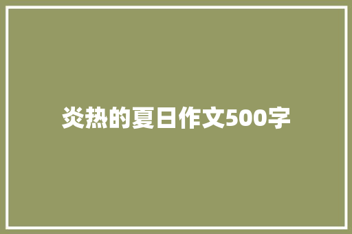 炎热的夏日作文500字