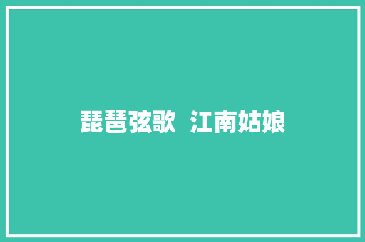 琵琶弦歌  江南姑娘