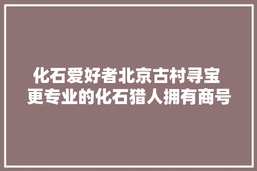 化石爱好者北京古村寻宝 更专业的化石猎人拥有商号
