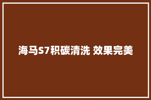 海马S7积碳清洗 效果完美 汽车知识