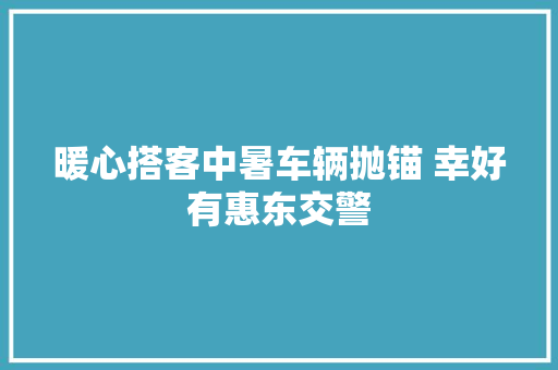 暖心搭客中暑车辆抛锚 幸好有惠东交警