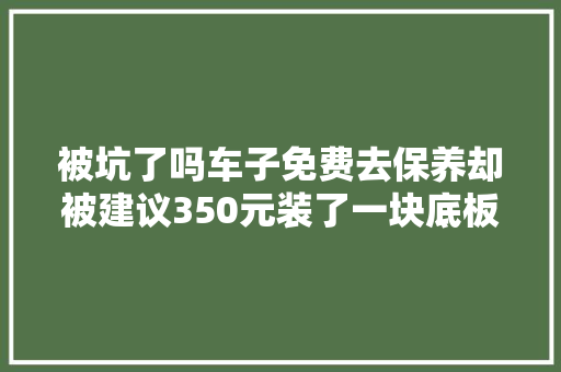 被坑了吗车子免费去保养却被建议350元装了一块底板
