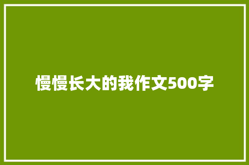 慢慢长大的我作文500字