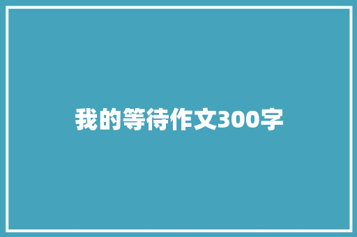 我的等待作文300字