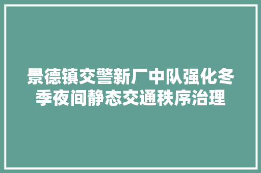 景德镇交警新厂中队强化冬季夜间静态交通秩序治理