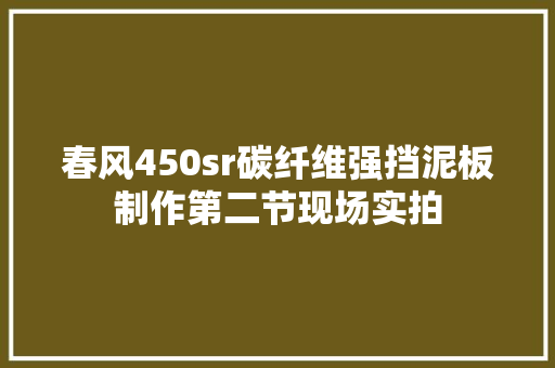 春风450sr碳纤维强挡泥板制作第二节现场实拍