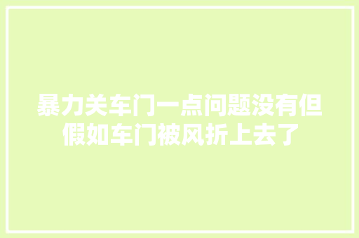 暴力关车门一点问题没有但假如车门被风折上去了