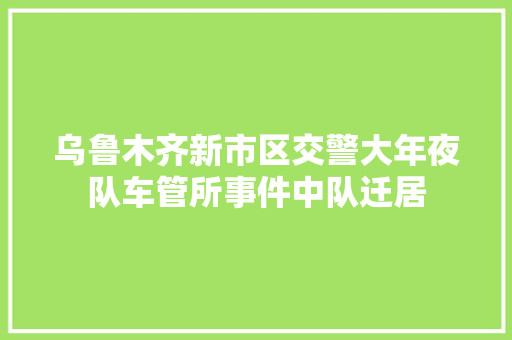 乌鲁木齐新市区交警大年夜队车管所事件中队迁居