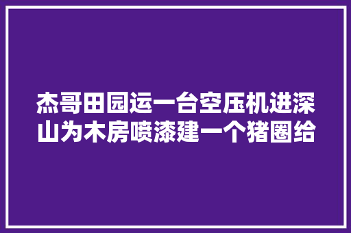 杰哥田园运一台空压机进深山为木房喷漆建一个猪圈给母