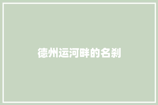 德州运河畔的名刹