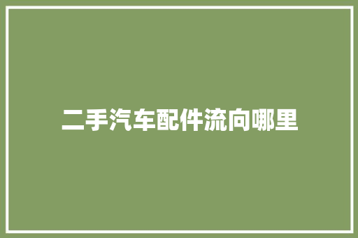 二手汽车配件流向哪里