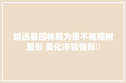 靖远县园林局为景不雅观树整形 美化市容情形​