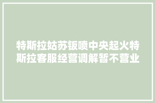 特斯拉姑苏钣喷中央起火特斯拉客服经营调解暂不营业