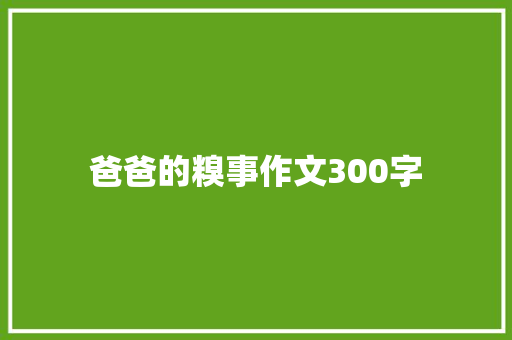 爸爸的糗事作文300字