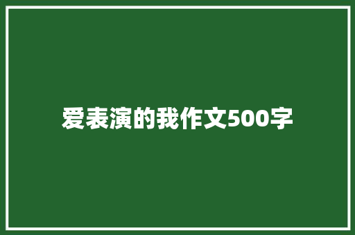 爱表演的我作文500字