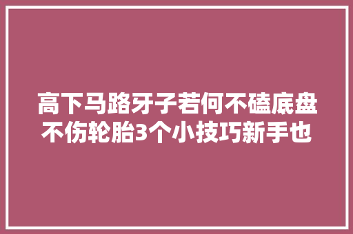 高下马路牙子若何不磕底盘不伤轮胎3个小技巧新手也能秒懂
