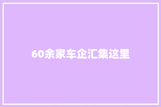 60余家车企汇集这里