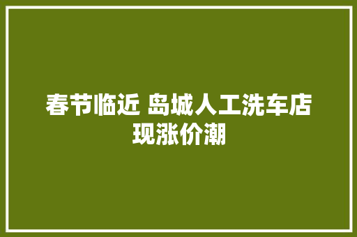 春节临近 岛城人工洗车店现涨价潮