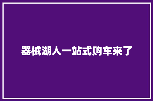 器械湖人一站式购车来了