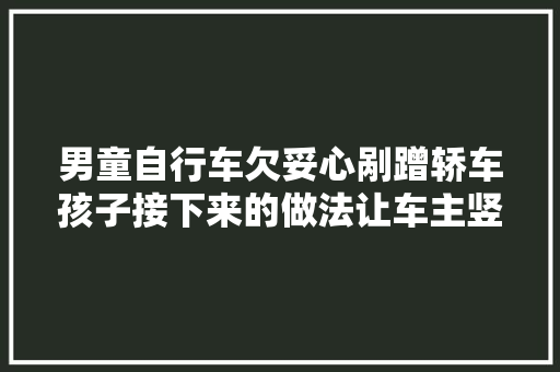 男童自行车欠妥心剐蹭轿车孩子接下来的做法让车主竖起大年夜拇指