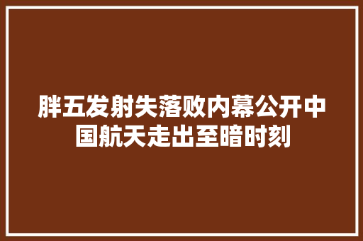胖五发射失落败内幕公开中国航天走出至暗时刻
