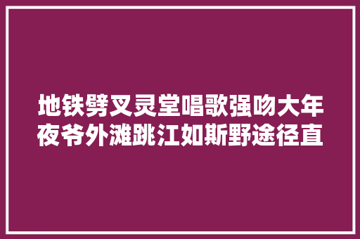 地铁劈叉灵堂唱歌强吻大年夜爷外滩跳江如斯野途径直播你能忍到第几个