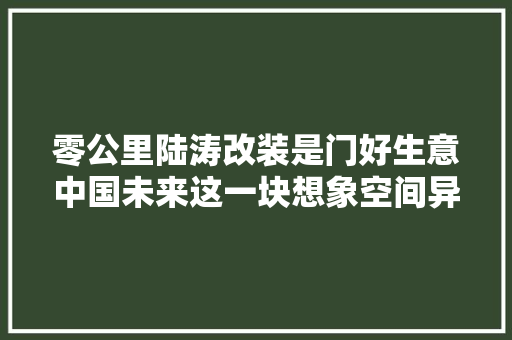 零公里陆涛改装是门好生意中国未来这一块想象空间异常大年夜