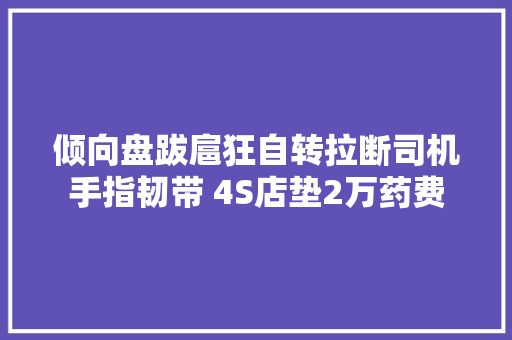 倾向盘跋扈狂自转拉断司机手指韧带 4S店垫2万药费