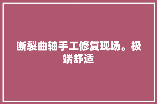 断裂曲轴手工修复现场。极端舒适