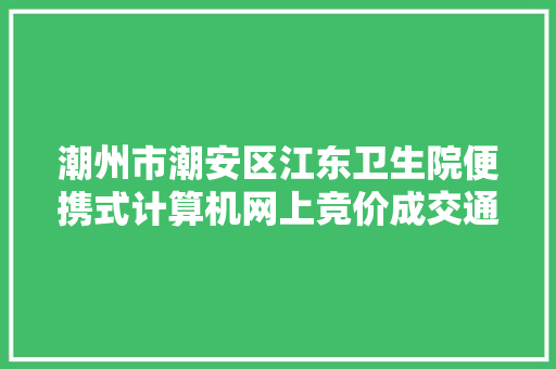潮州市潮安区江东卫生院便携式计算机网上竞价成交通知书记