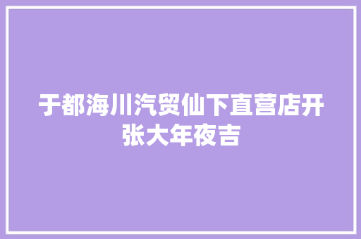 于都海川汽贸仙下直营店开张大年夜吉