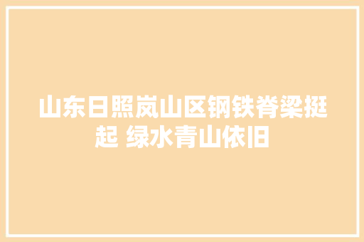 山东日照岚山区钢铁脊梁挺起 绿水青山依旧