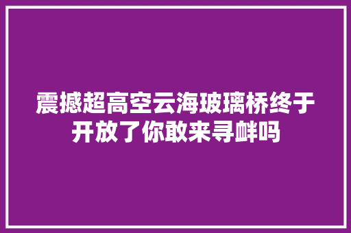 震撼超高空云海玻璃桥终于开放了你敢来寻衅吗