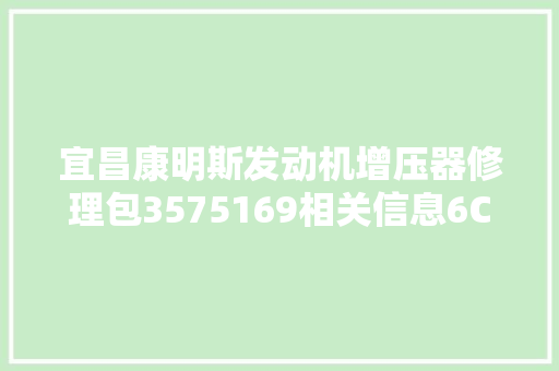 宜昌康明斯发动机增压器修理包3575169相关信息6CTA83 柴油机