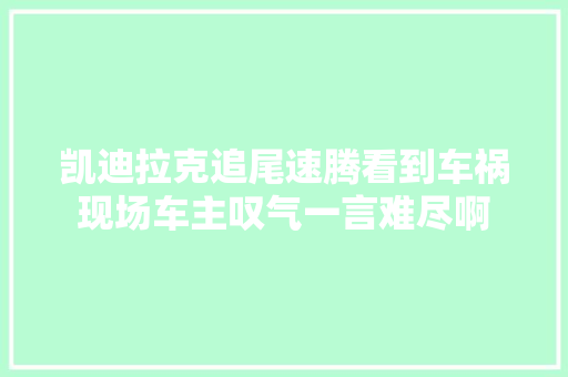 凯迪拉克追尾速腾看到车祸现场车主叹气一言难尽啊