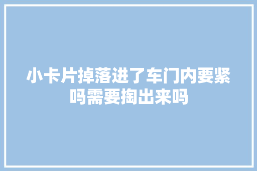 小卡片掉落进了车门内要紧吗需要掏出来吗