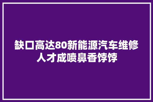 缺口高达80新能源汽车维修人才成喷鼻香饽饽