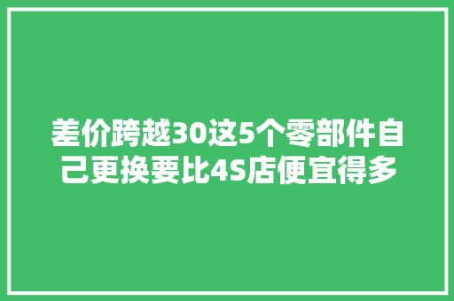 差价跨越30这5个零部件自己更换要比4S店便宜得多