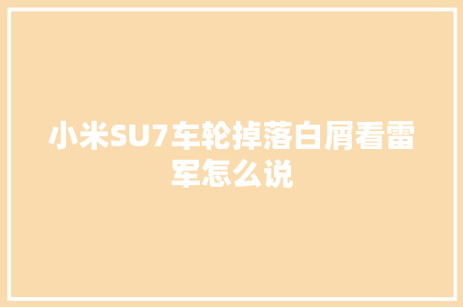 小米SU7车轮掉落白屑看雷军怎么说