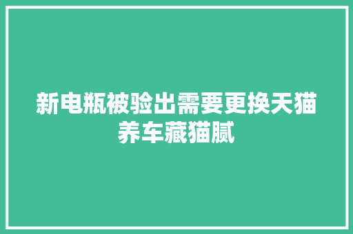 新电瓶被验出需要更换天猫养车藏猫腻