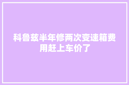 科鲁兹半年修两次变速箱费用赶上车价了